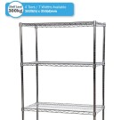 Eclipse Standard Chrome Wire Shelving Bay with 4 Shelves (1625H x 355Dmm)