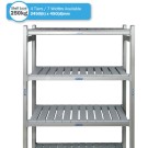 Eko Fit Express Extra Height Aluminium And Polymer Shelving Bay with 4 Shelves (2450H x 450Dmm)