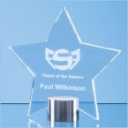 14cm Clear Glass Star Mounted on a Brush