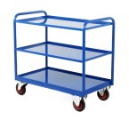 Industrial Tray Trolley with 3 Shelf Trays (Capacity 300kg)