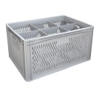 Glassware Stacking Crate (600 x 400 x 320mm) with 6 (181 x 173mm) Cells - Ventilated Sides and Base