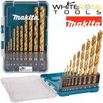 Makita HSS TiN Drill Bit Set Steel Metal Wood Iron Titanium Nitride 1-10mm 10pc