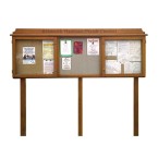 3-bay, 6 x A4 oak noticeboard, 2-bays glazed