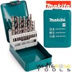 Makita Mixed Drill Bit Set in Metal Case 18 Piece HSS Wood Masonry D-47173