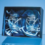 2 Diamante Whisky Tumblers with Heart Sh