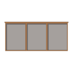 3-bay, 9 x A4 oak noticeboard, unglazed