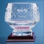 18cm Lead Crystal Panelled Heeled Bowl