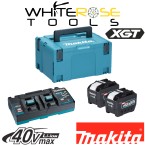 Makita Power Source Kit 40V XGT 2 x 8.0Ah Batteries DC40RB Two Port Charger 240V in Makpac Type 3 Case