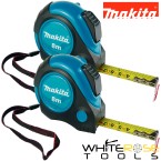 Makita Tape Measure 8m Metric Imperial Auto Lock Magnetic Hook End 2 Pack