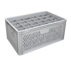 Glassware Stacking Crate (600 x 400 x 270mm) with 24 (89 x 85mm) Cells - Ventilated Sides and Base