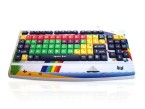 Accuratus Monster 2 - USB Early Learning Keyboard with Extra Large Keys & 2 Port USB Hub & Printed Child Friendly Design