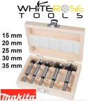 Makita Forstner Wood Drill Bit Set 5 Pieces 15-35mm in Wooden Box