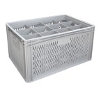 Glassware Stacking Crate (600 x 400 x 320mm) with 12 (135 x 114mm) Cells - Ventilated Sides and Base