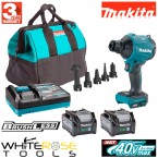 Makita Dust Blower 40V Max XGT Brushless 2 x 2.5Ah Batteries Charger Tool Bag Kit AS001GD202