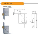 multi lock security lock three point door lock Body  for flush doors WD 4300