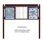 3 bay, single-sided, A2/6 x A4/A2, A-Multi Contemporary aluminium noticeboard, 1 bay glazed