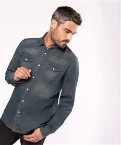 Men's long-sleeved denim shirt