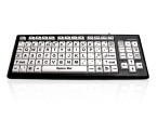 Accuratus Monster 2 - USB High Contrast Vision Impairment Keyboard with Extra Large Keys & 2 Port USB Hub - Black & White