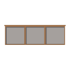 3-bay, 6 x A4 oak noticeboard, unglazed