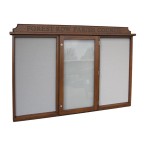 3-bay, 6 x A4 oak noticeboard, 1-bay glazed