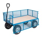 General Purpose Platform Truck With A Plywood Base And Drop Down Mesh Sides (Load Capacity 400kg)