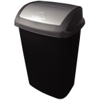 Black Bin with White Swinging Top