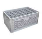 Glassware Stacking Crate (600 x 400 x 270mm) with 40 (66mm x 67mm) Cells - Ventilated Sides and Base