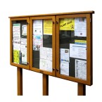 3-bay, 6 x A4 oak noticeboard