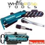 Makita Ratchet Screwdriver Bit Set 1/4" Hex Drive Reversible Handle Magnetic Bit Holder 12 Piece