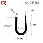 Rubber U Channel DE1462