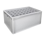 Glassware Stacking Crate (600 x 400 x 270mm) with 40 (66 x 67mm) Cells - Solid Sides and Base