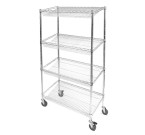 Eclipse Chrome Wire 4 Tier Sloped Shelf Trolley