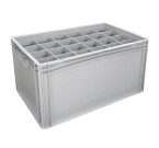 Glassware Stacking Crate (600 x 400 x 320mm) with 24 (89 x 85mm) Cells - Solid Sides and Base